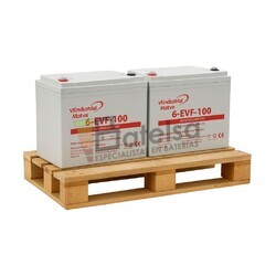 Pack 2 Bater�as VT MOTIVE 6-EVF100 | Gel 12V 100 Amperios Ciclo Profundo